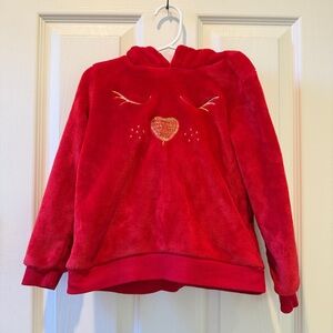 Epic Threads | Kid’s Red Fleece Reindeer | Hoodie | Size 5